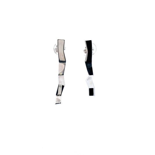 Tiffany & Co Sterling Silver Frank Gehry Zig Zag Fold Earrings