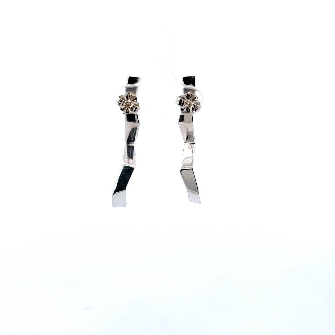 Tiffany & Co Sterling Silver Frank Gehry Zig Zag Fold Earrings