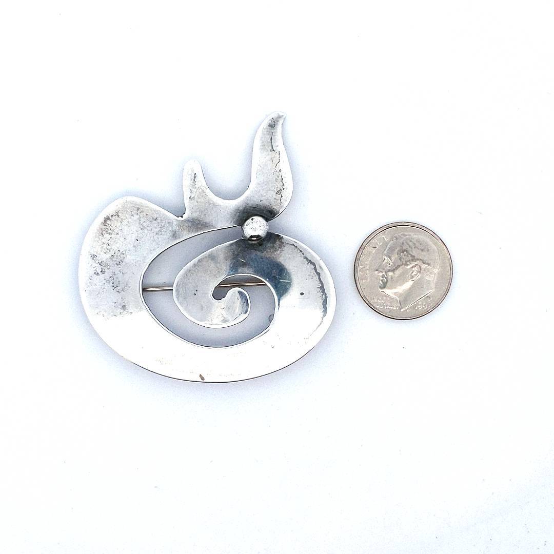 Rare Vintage Paul Lobel Sterling Silver Abstract Modernist Brooch