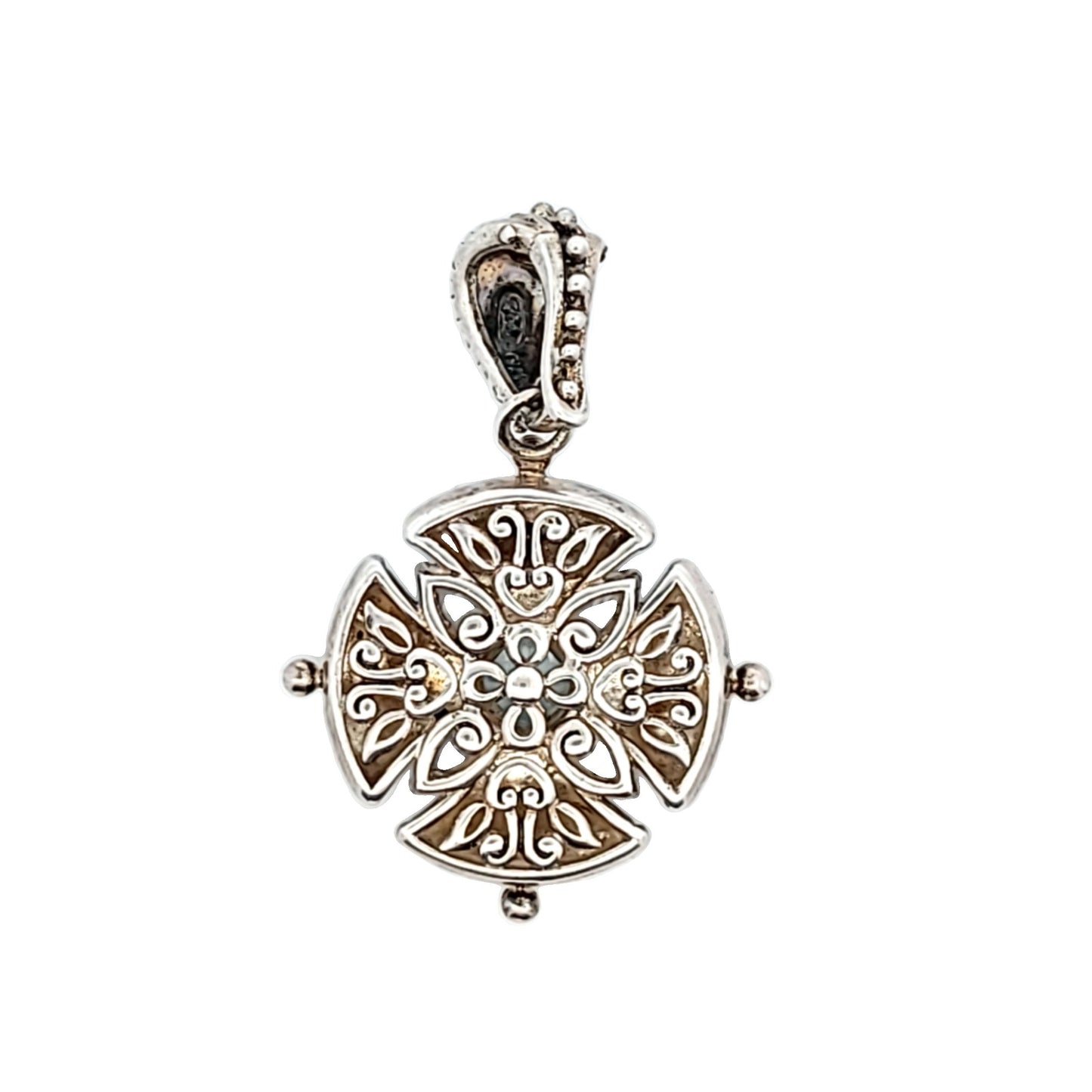 Bixby 18K Gold & Sterling Silver Blue & White Topaz Cross Pendant