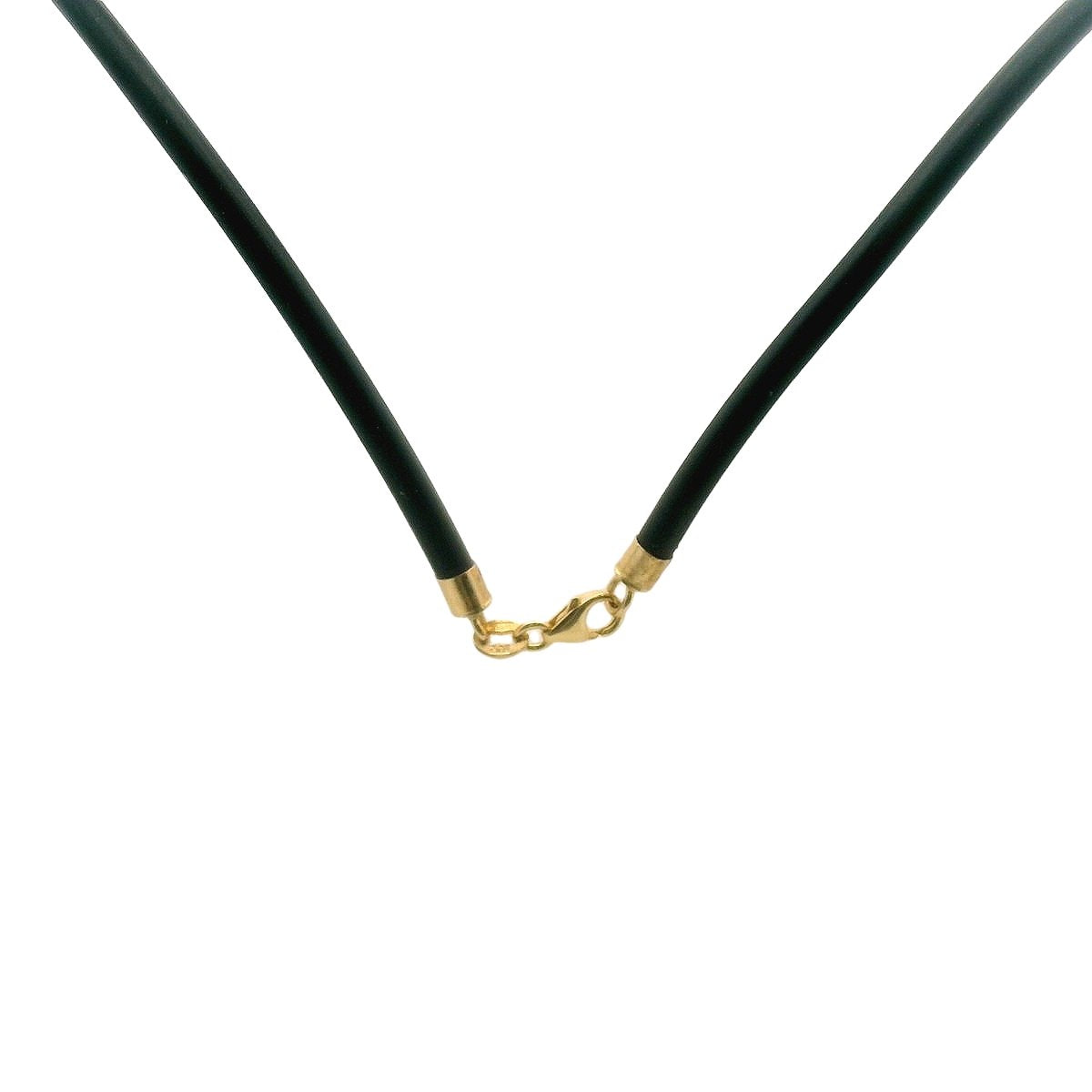 Baccarat 18K Yellow Gold Moon Stone Crystal Rubber Necklace
