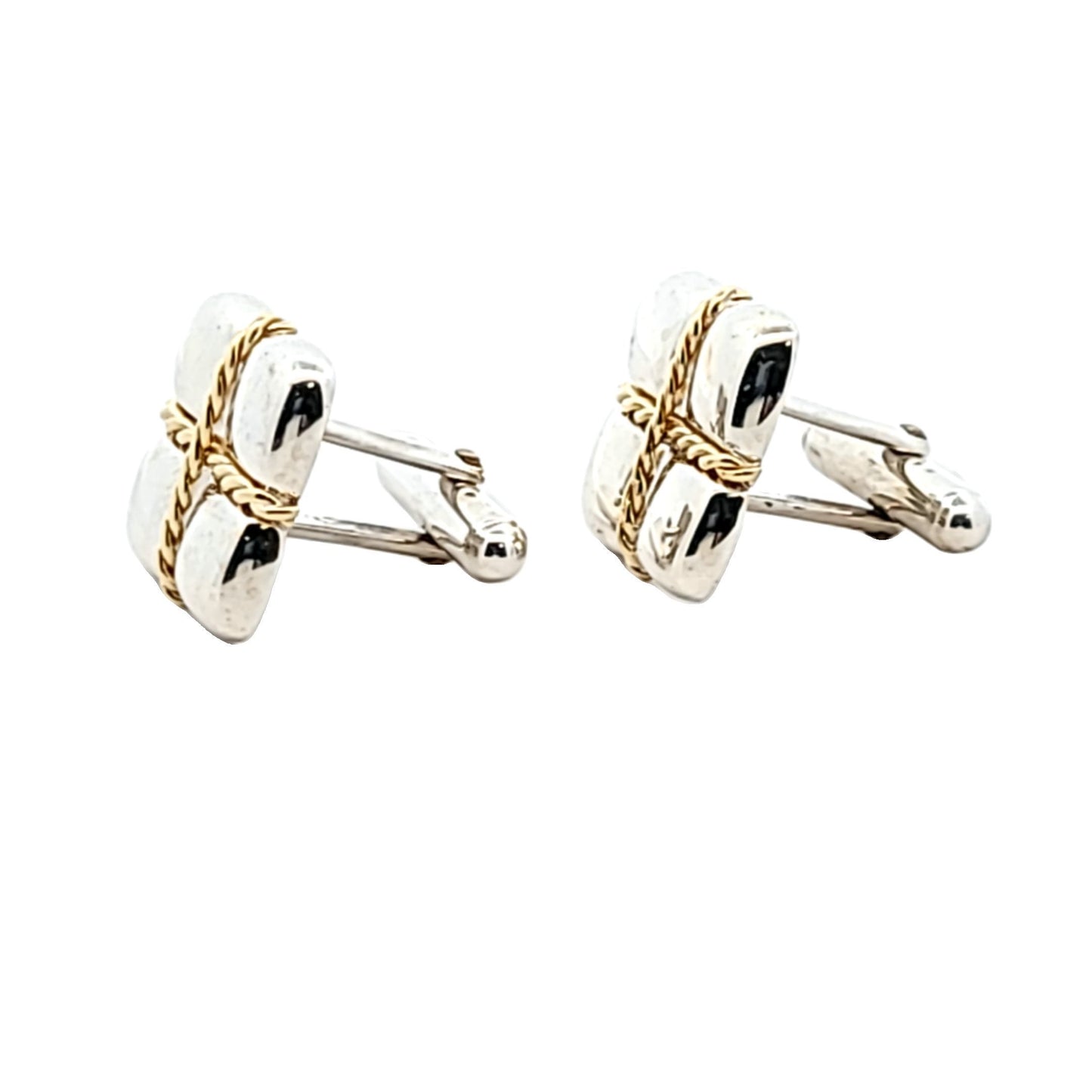 Tiffany & Co. 18K Yellow Gold & Sterling Silver Cufflinks