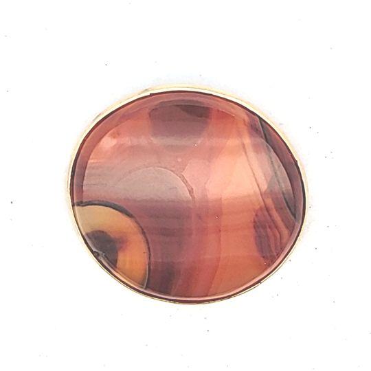 Vintage 14K Yellow Gold Carnelian Agate Brooch
