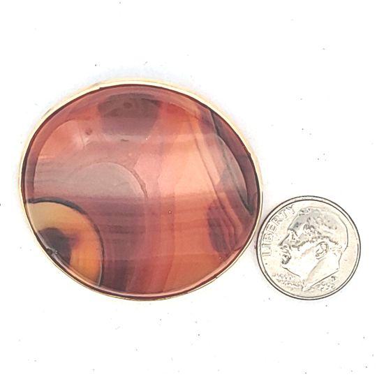 Vintage 14K Yellow Gold Carnelian Agate Brooch