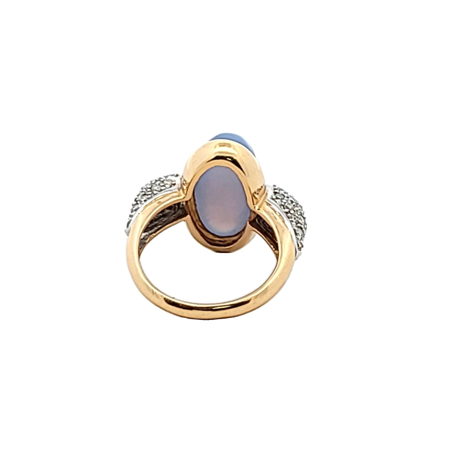 18K Two Tone Gold Diamond & Lavender Jadeite Shoulder Ring