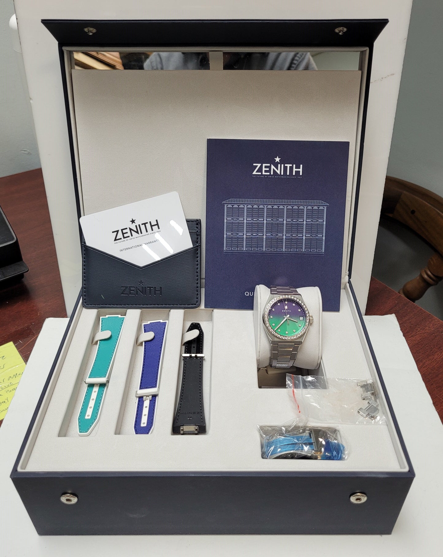 Zenith Defy Midnight Borealis 16.9200.670 Full Kit Diamond Automatic Watch