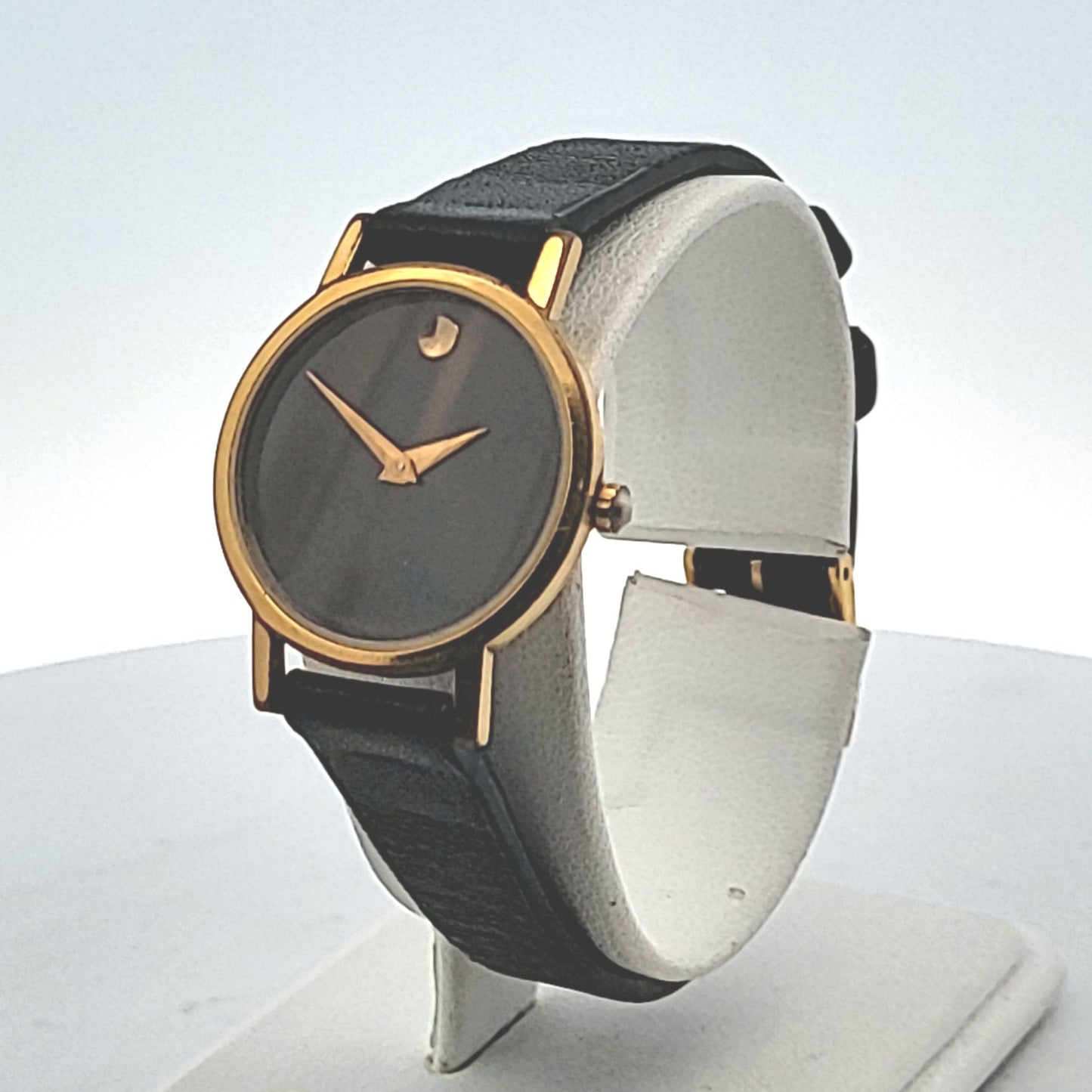 Ladies Movado Museum 87-25-832 Gold Plate Quartz Watch