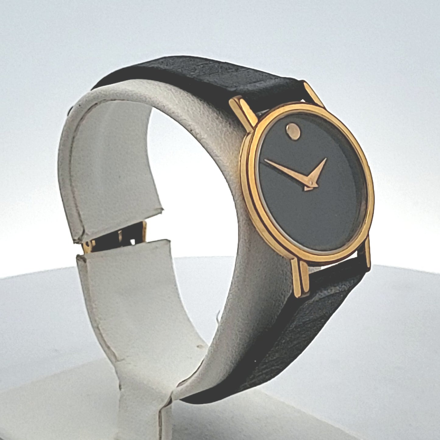 Ladies Movado Museum 87-25-832 Gold Plate Quartz Watch