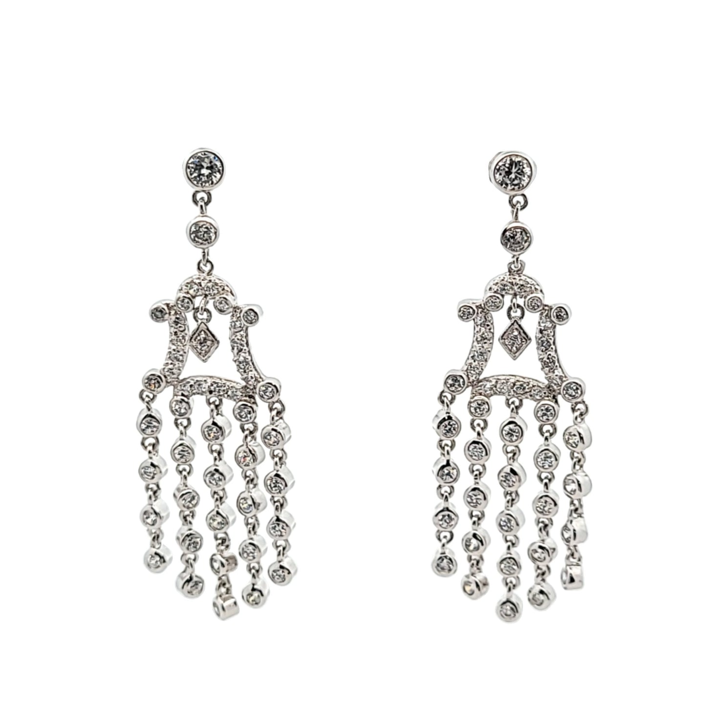 Sterling Silver CZ Chandelier Earrings