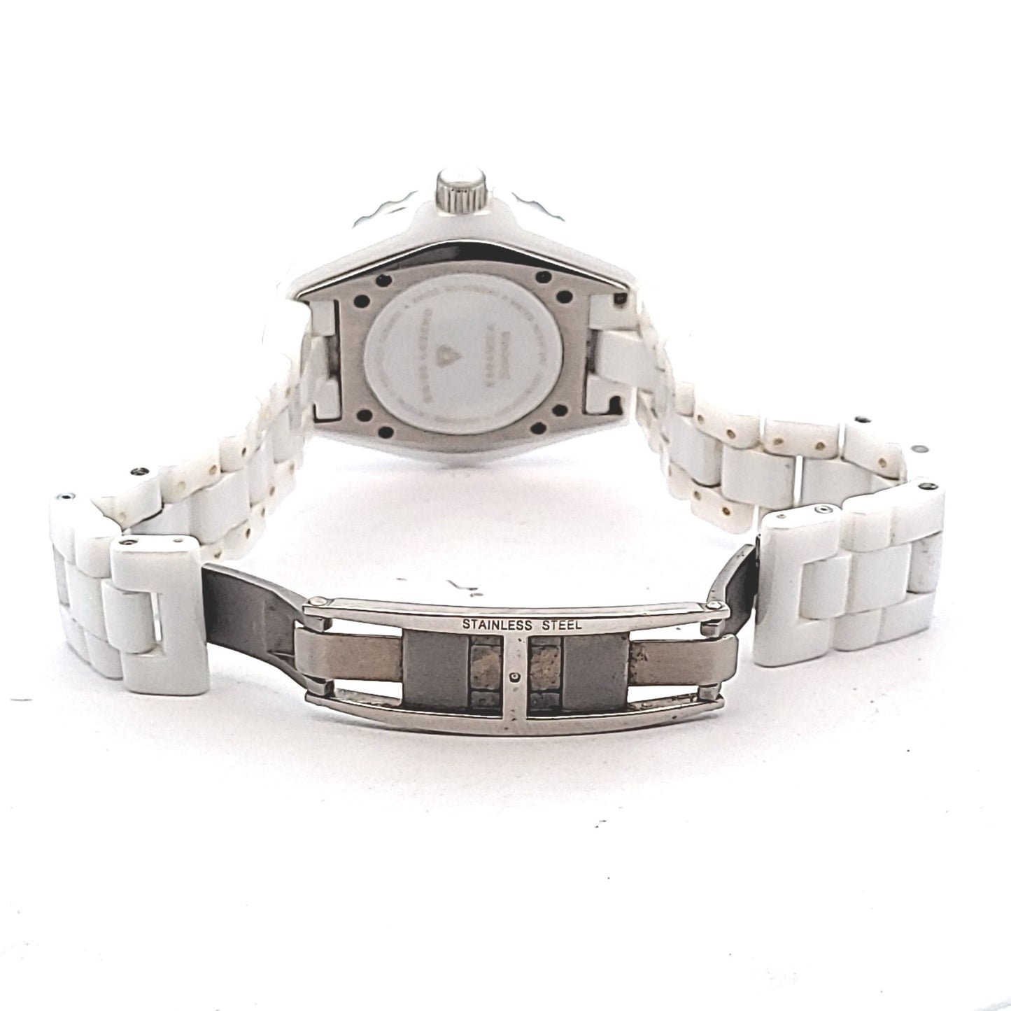 Stainless Steel Ceramic Swiss Legend Mother of Pearl Diamond Watch