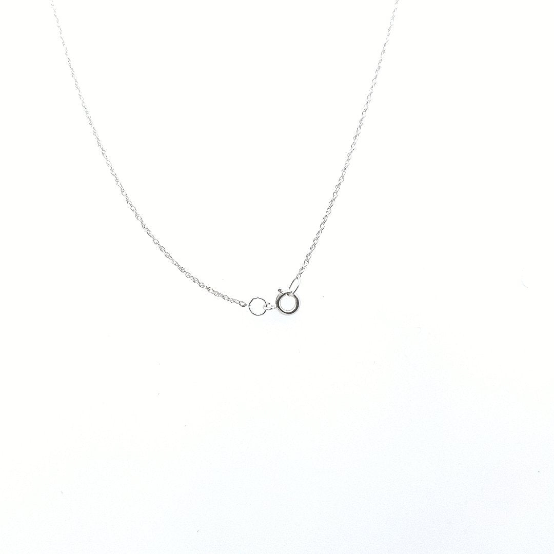 Estate 14K White Gold Diamond Circle Pendant Necklace
