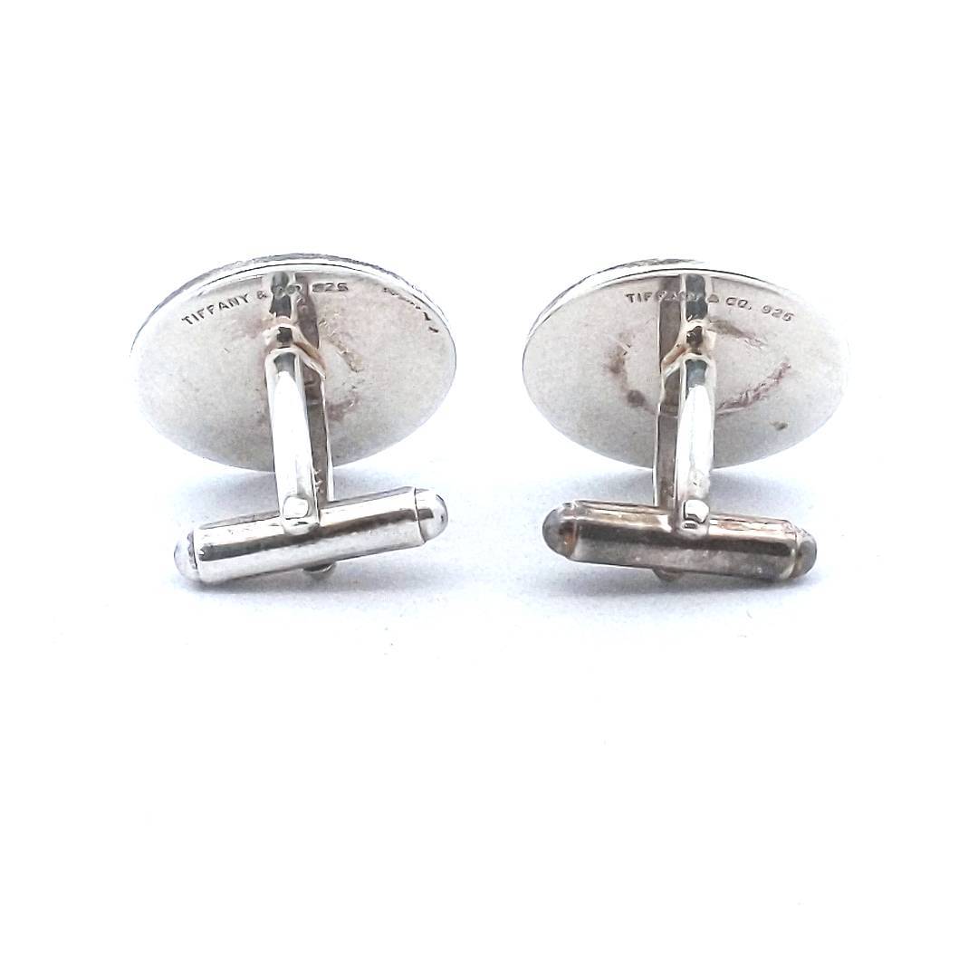 Designer $380 Sterling Silver Tiffany Co Enamel Nautical Boat Flag Cufflinks