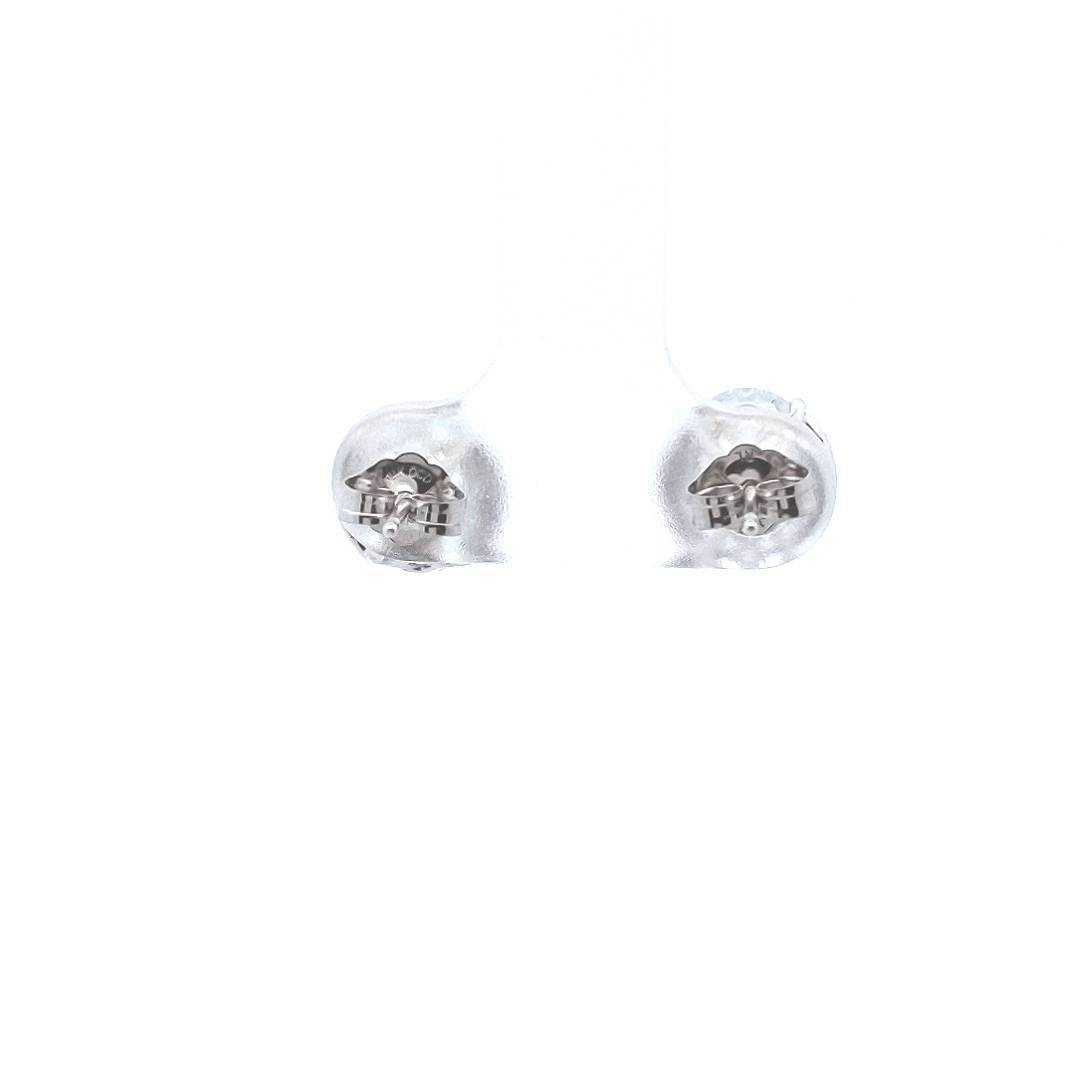 Estate $800 14K White Gold Aquamarine Diamond Earrings