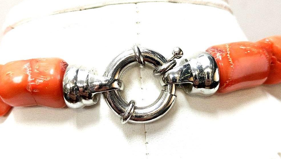 Estate Silver Plated Heavy Coral Necklace