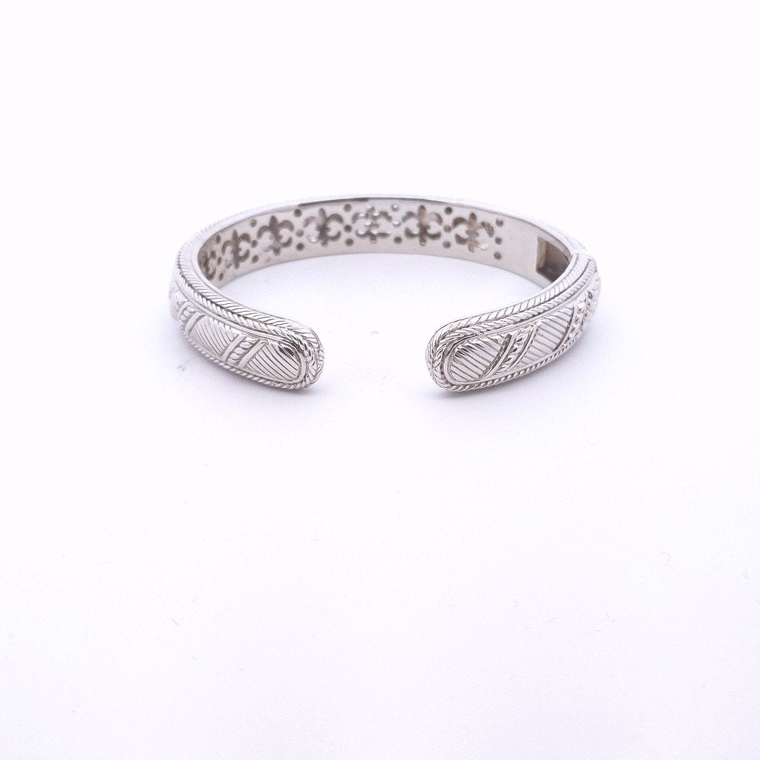 Designer $150 Sterling Silver Judith Ripka CZ Bangle