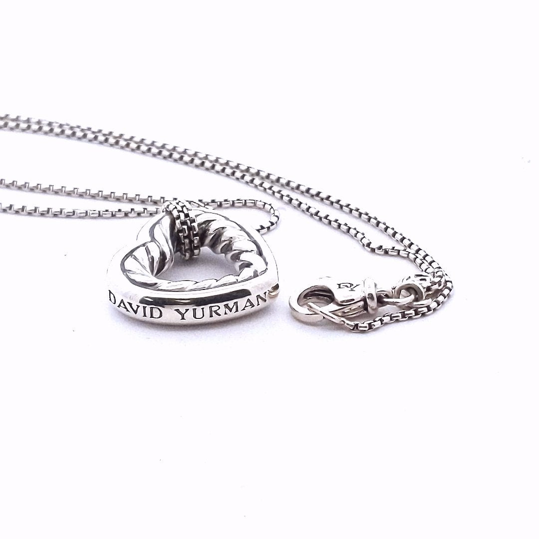 Designer $400 18K Yellow Gold Sterling David Yurman Heart Necklace