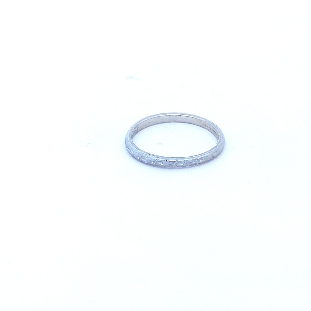 Antique $300 18K White Gold Cherry Blossom Wedding Band