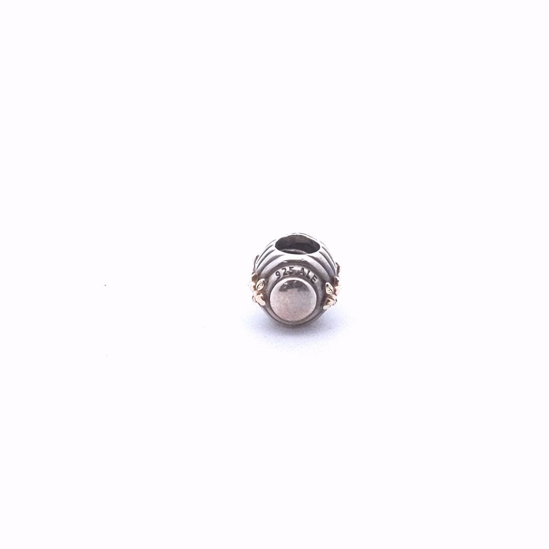 Estate 14K Yellow Gold Sterling Retired Pandora Beehive Two Toned Charm