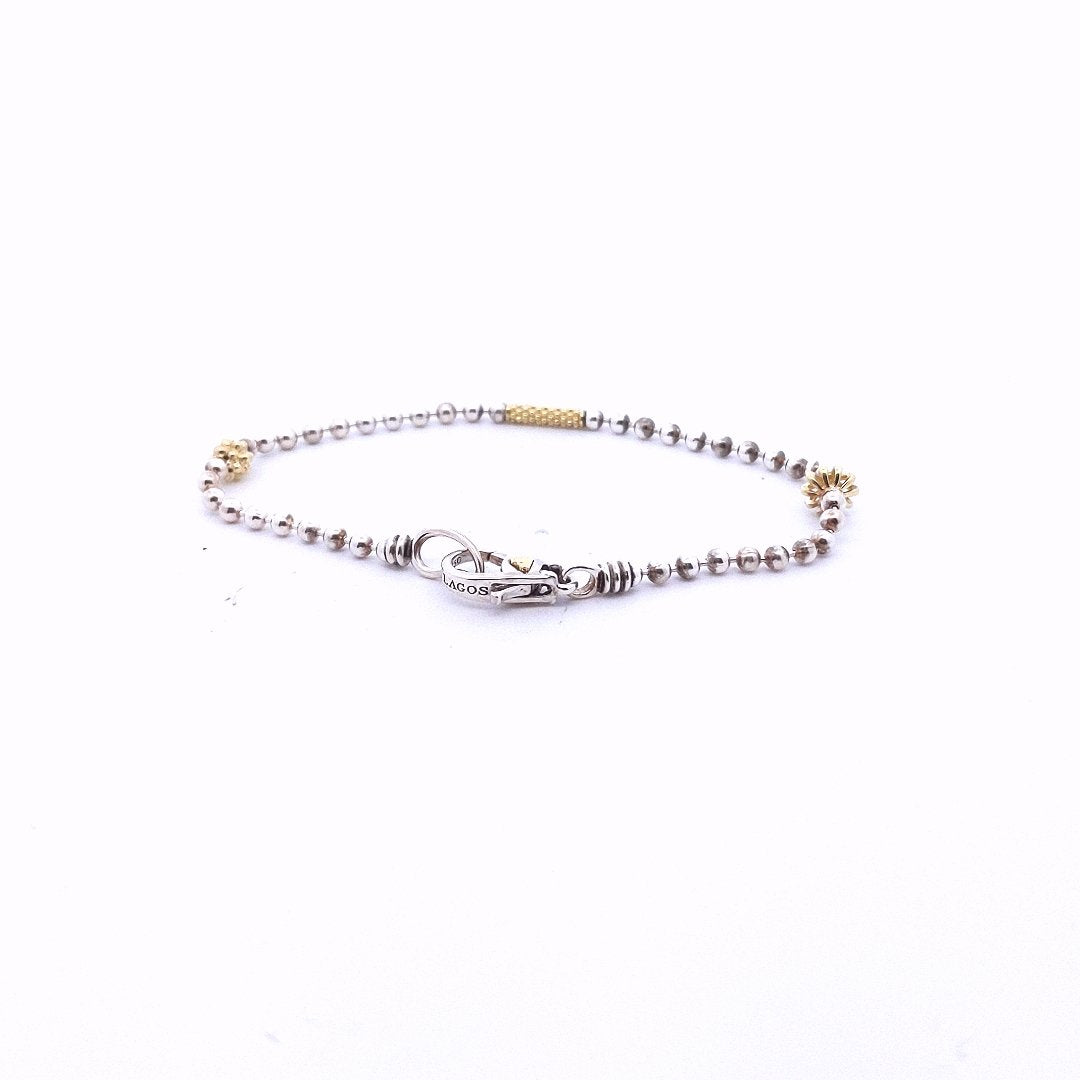 Lagos 18K Yellow Gold Sterling Silver Caviar Icon Bracelet