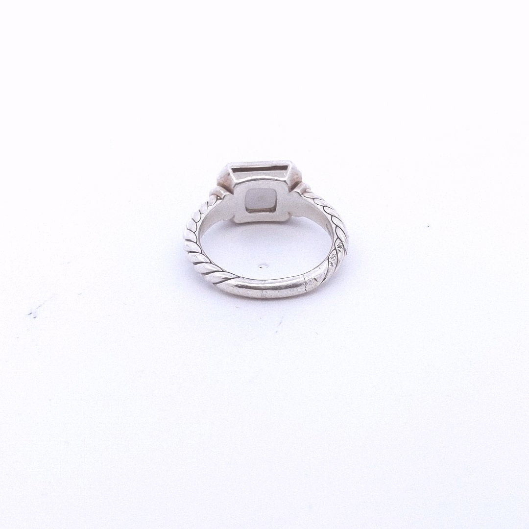 Designer $300 Sterling Silver David Yurman Morganite Diamond Albion Ring