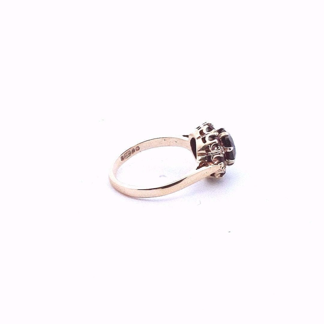 Vintage $400 9K Yellow Gold Garnet Ring