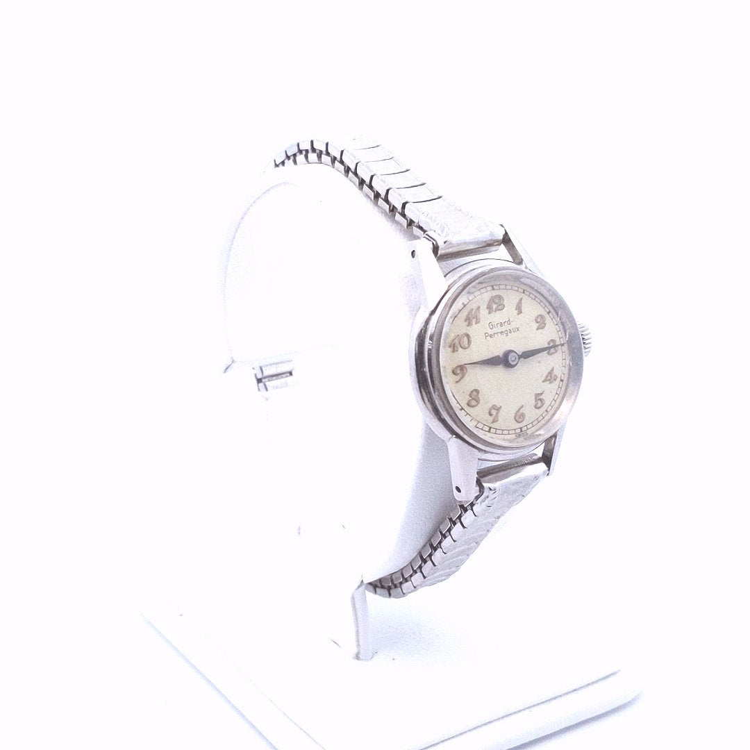 Vintage $120 Stainless Steel Girard Perregaux Manual Wind Watch