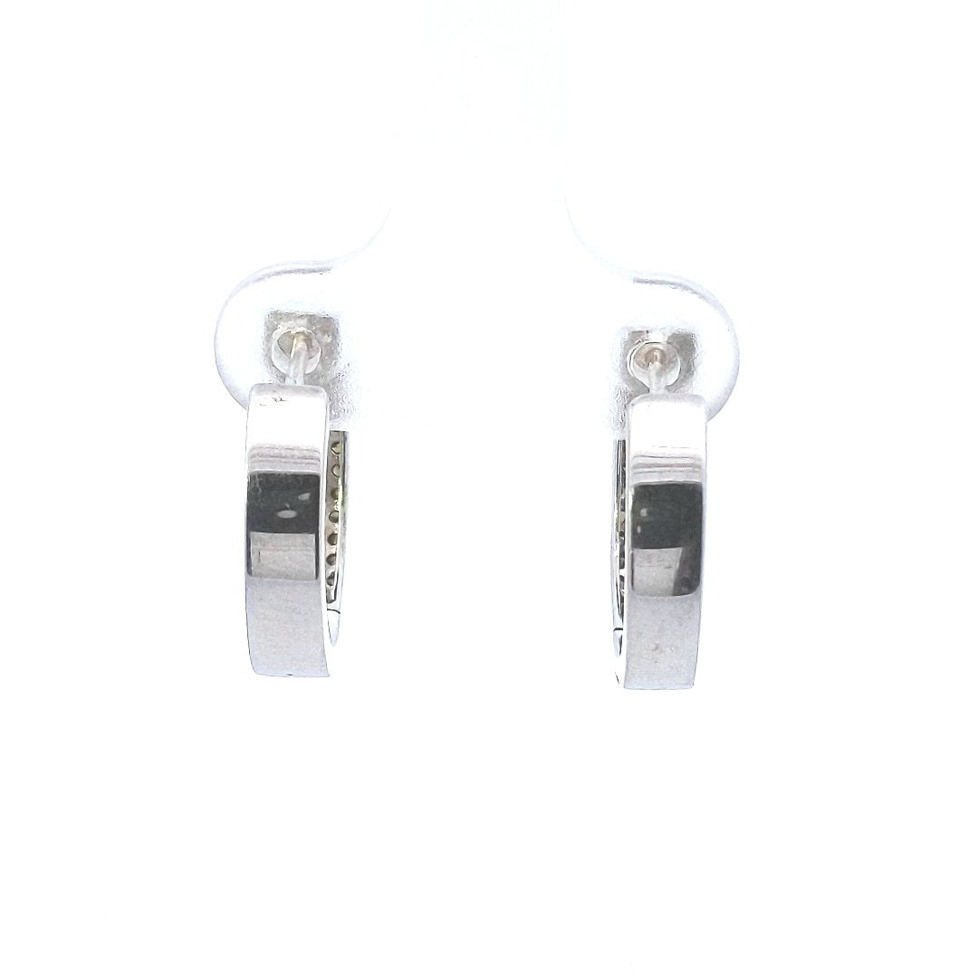 Estate $200 Sterling Silver Irradiated Green Diamond Hinge Earrings