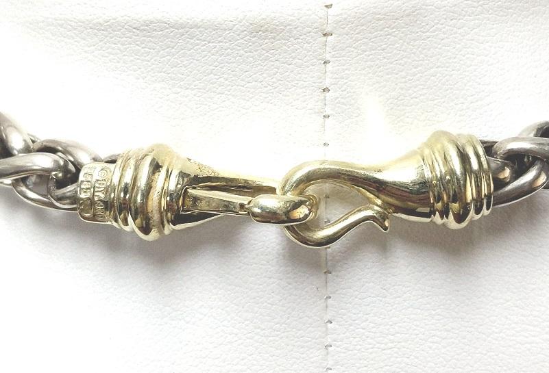 Designer $1700 14K Sterling Silver David Yurman Wheat Necklace