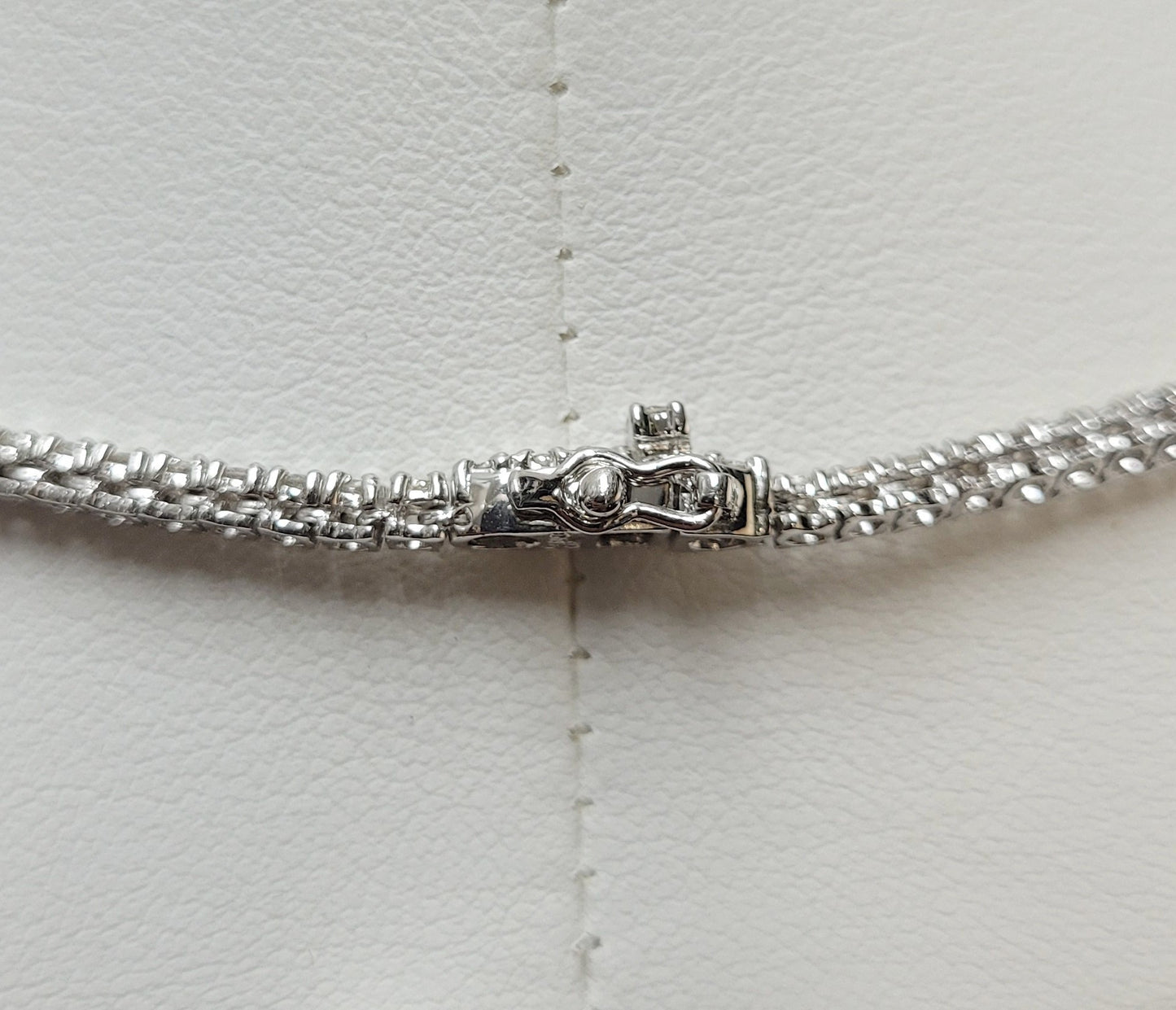 Estate $10000 18K White Gold Diamond Riviera Tennis Necklace