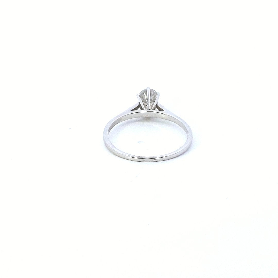 Vintage $800 14K White Gold Diamond Solitaire Engagement Ring