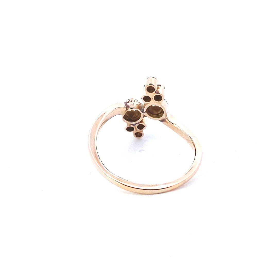 Estate $780 14K Rose Gold Diamond Bypass Ring
