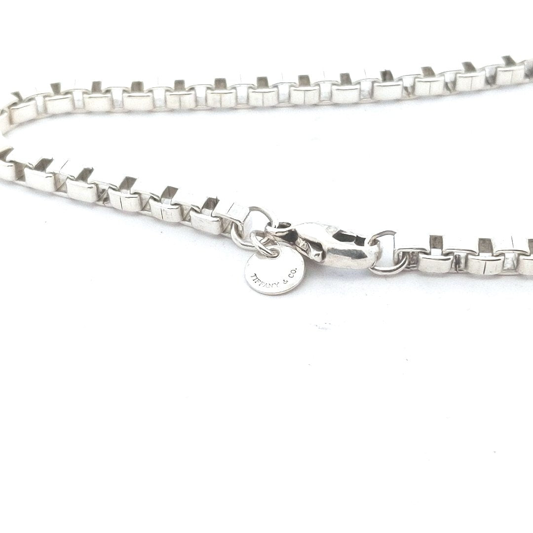 Designer $340 Sterling Tiffany & Co. Venetian Box Chain Link Bracelet