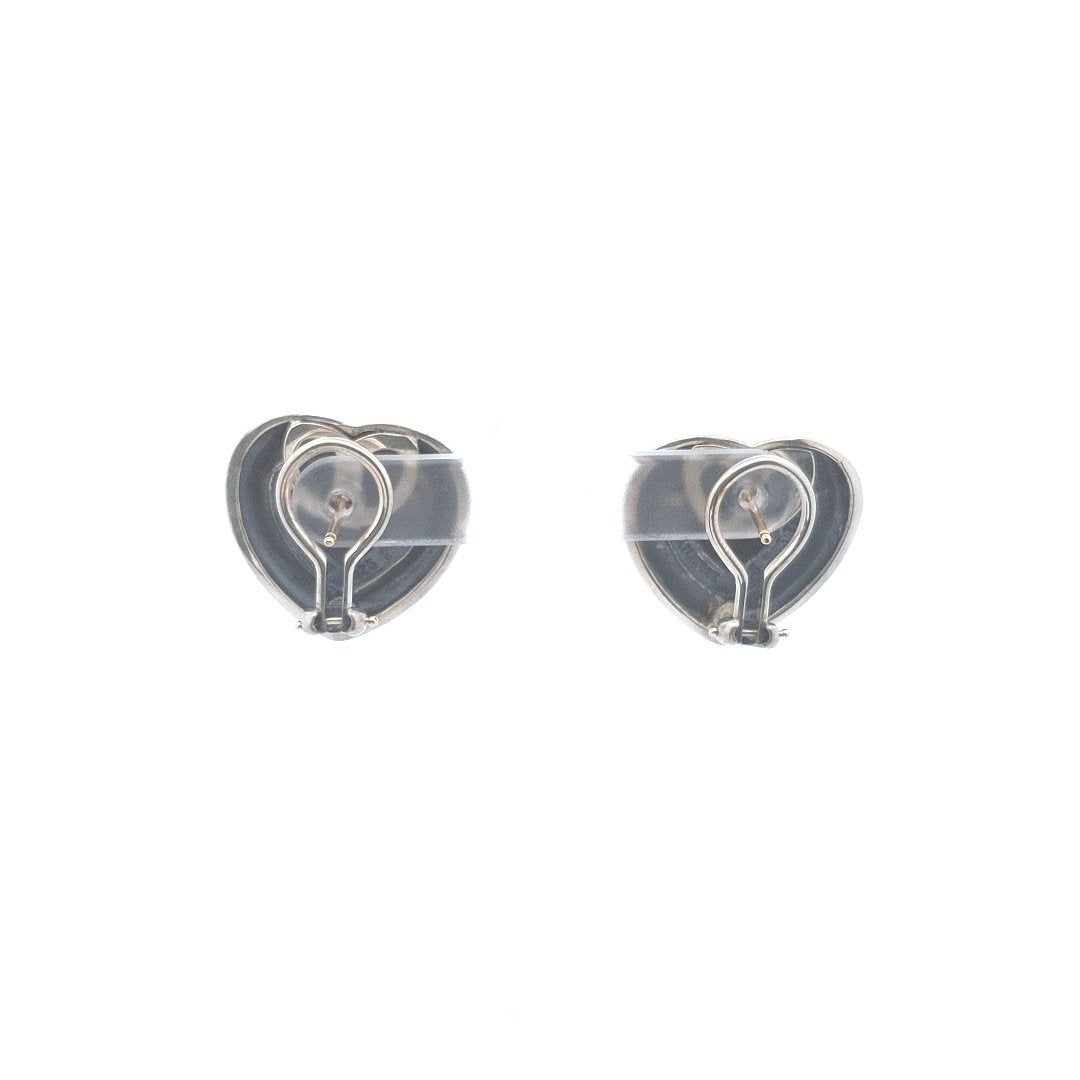 Designer $600 14K Yellow Gold Sterling David Yurman Heart Earrings