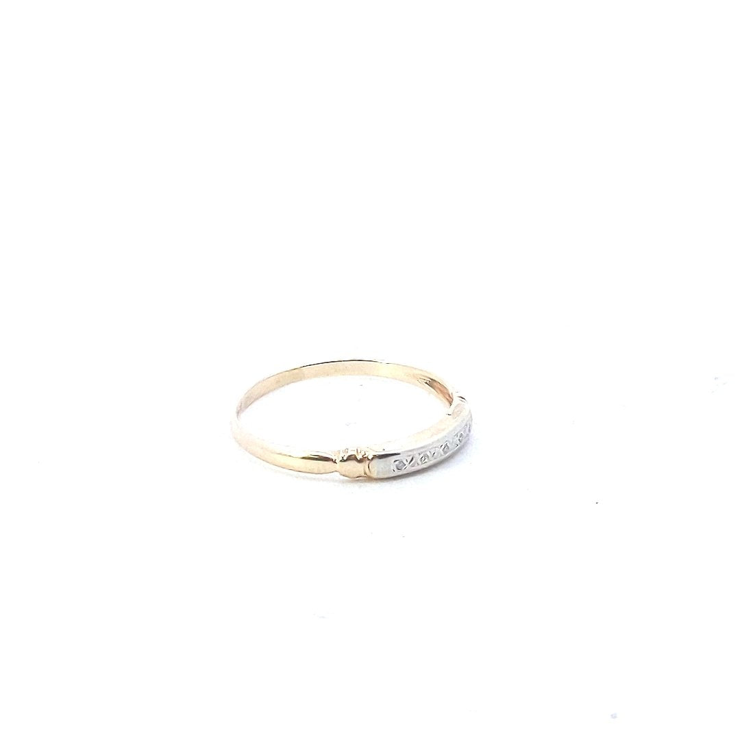 Vintage $200 14K Two Tone Gold Diamond Band