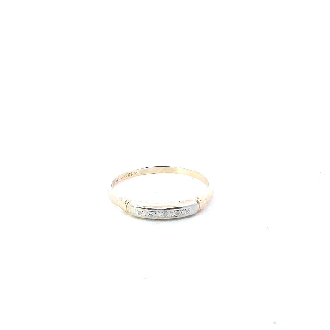 Vintage $200 14K Two Tone Gold Diamond Band