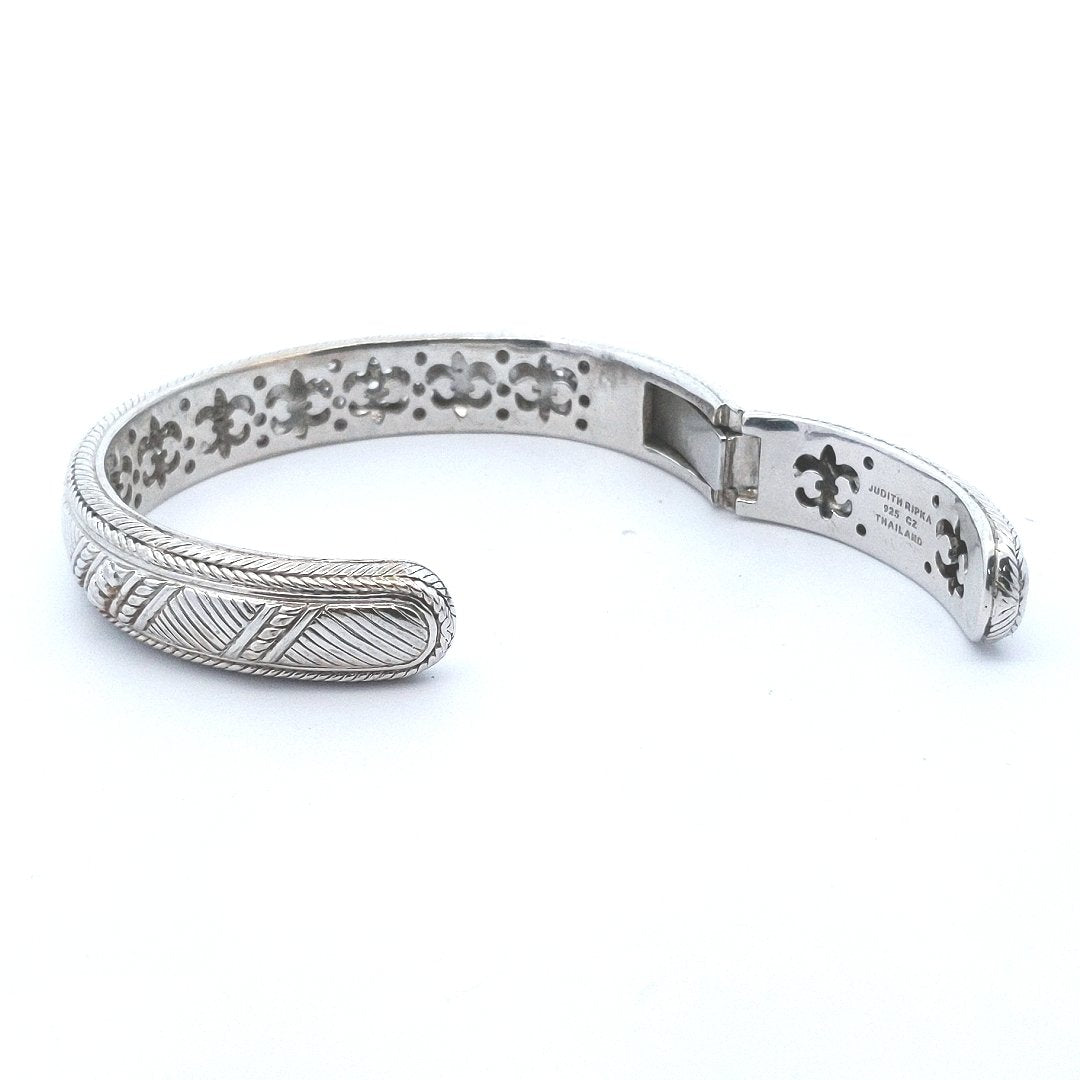 Designer $100 Judith Ripka Sterling Silver CZ Bangle