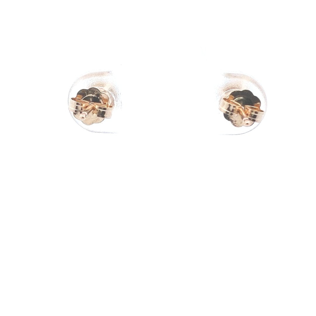 Estate $500 14K Yellow Gold Natural Diamond Solitaire Stud Earrings