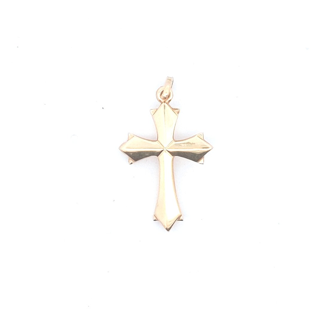 Estate $300 18K Yellow Gold Cross Pendant