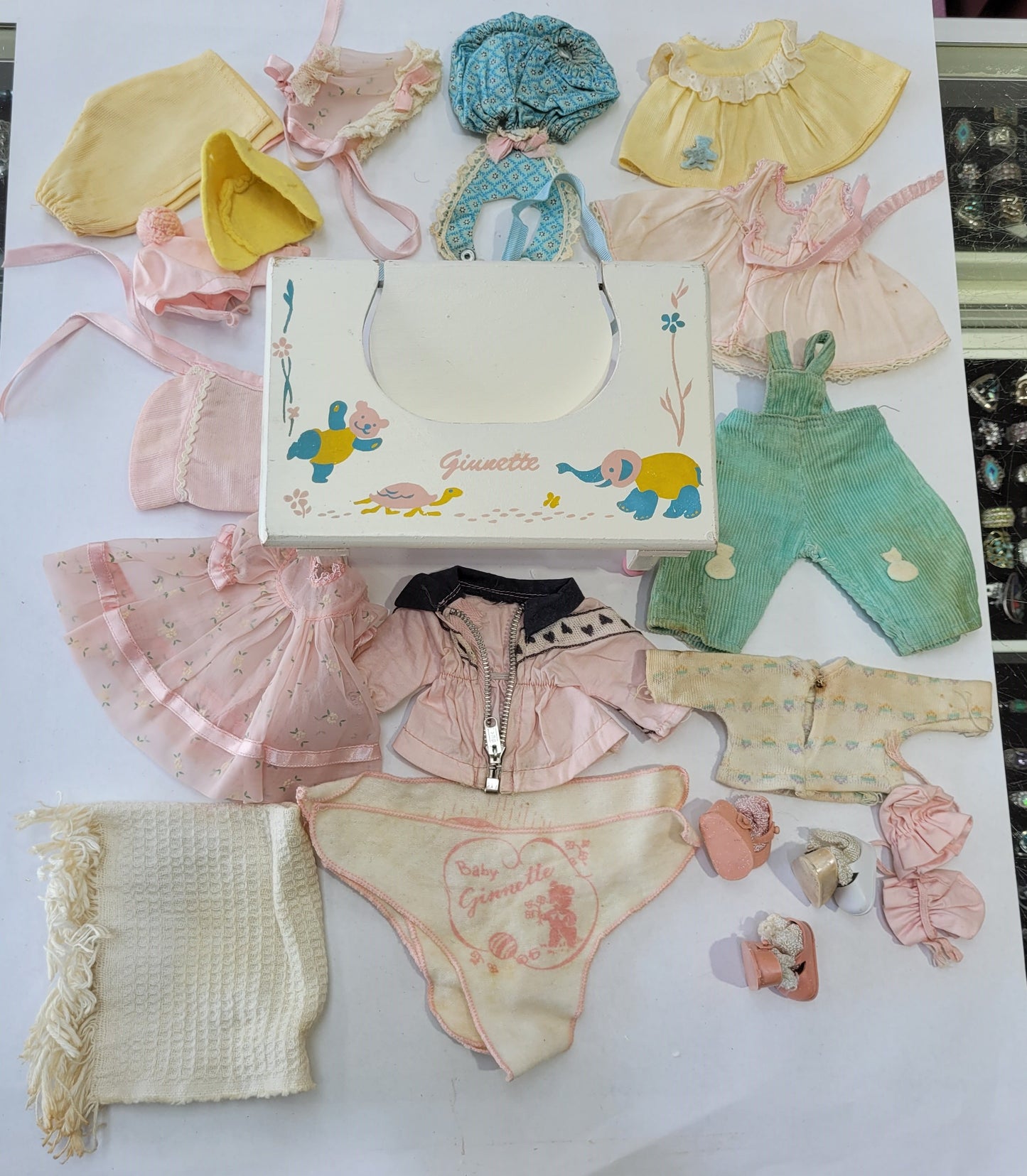 "Ginette" Doll, Potty, Crib, Clothing Set