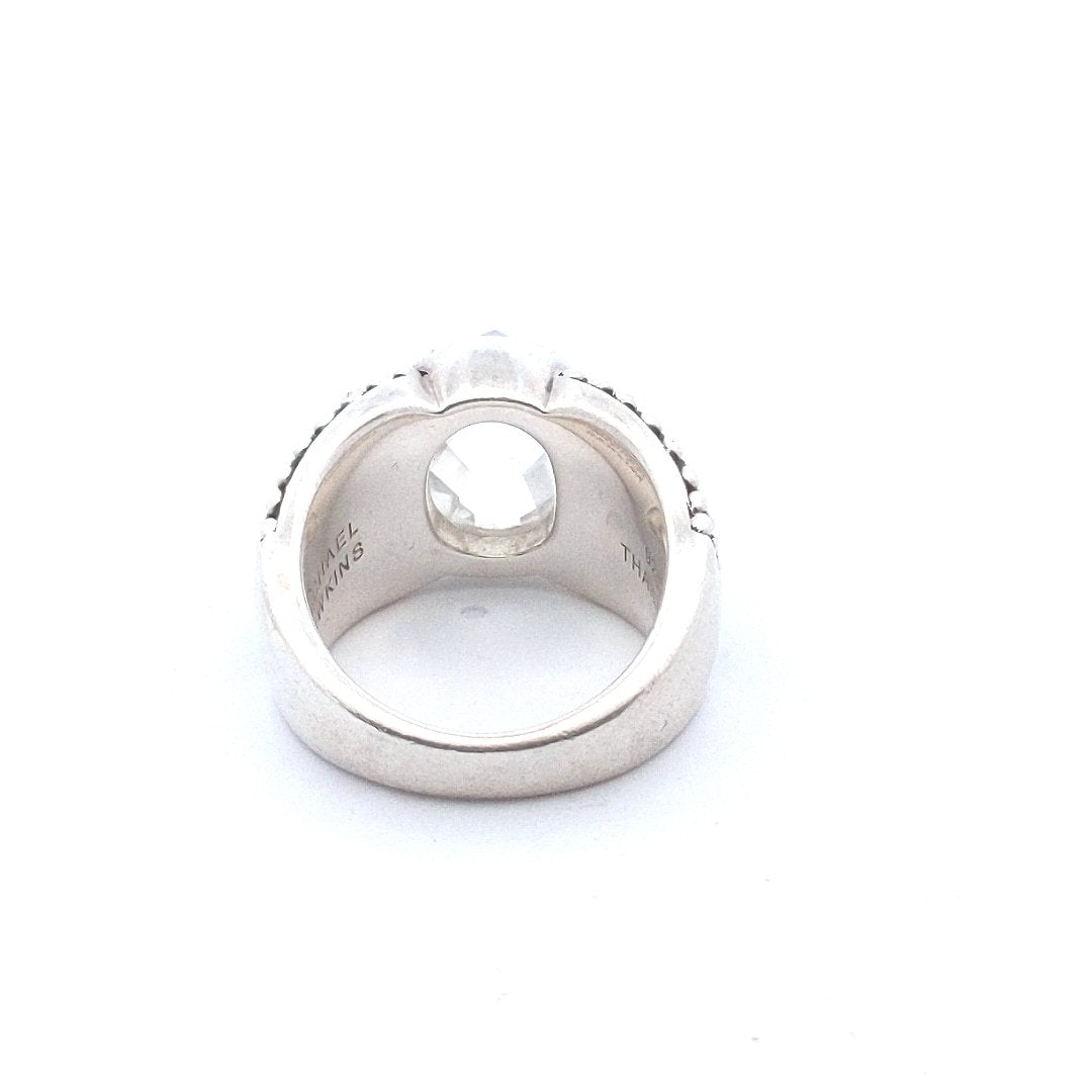 Designer $130 Michael Dawkins Sterling Silver Quartz Ring