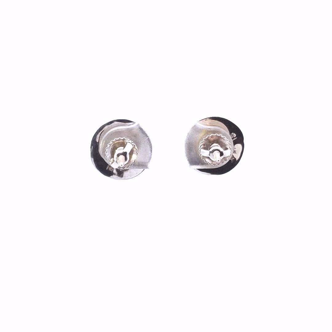Estate $1500 14K White Gold Invisible Set Princess Diamond Screwback Earrings
