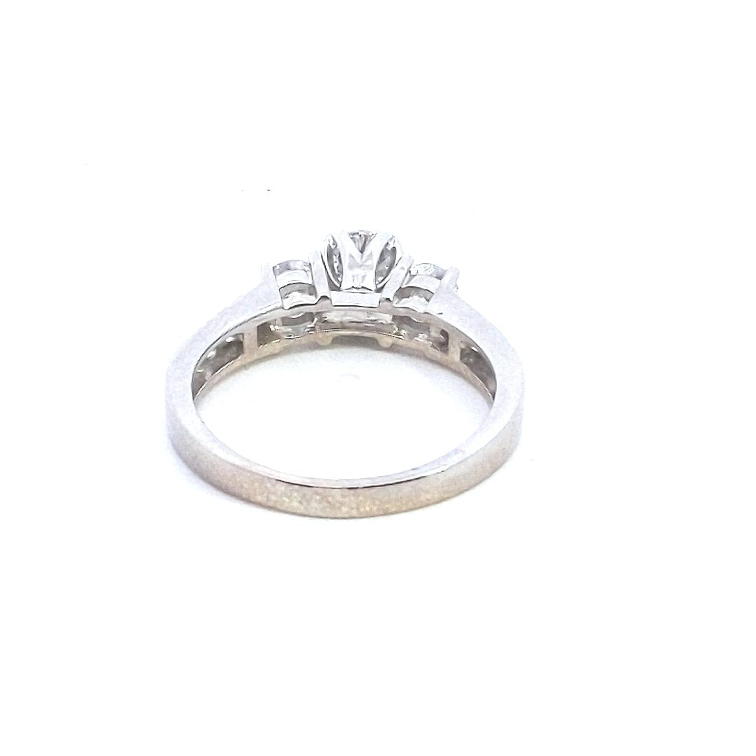 Estate $1800 14K White Gold Diamond Engagement Ring