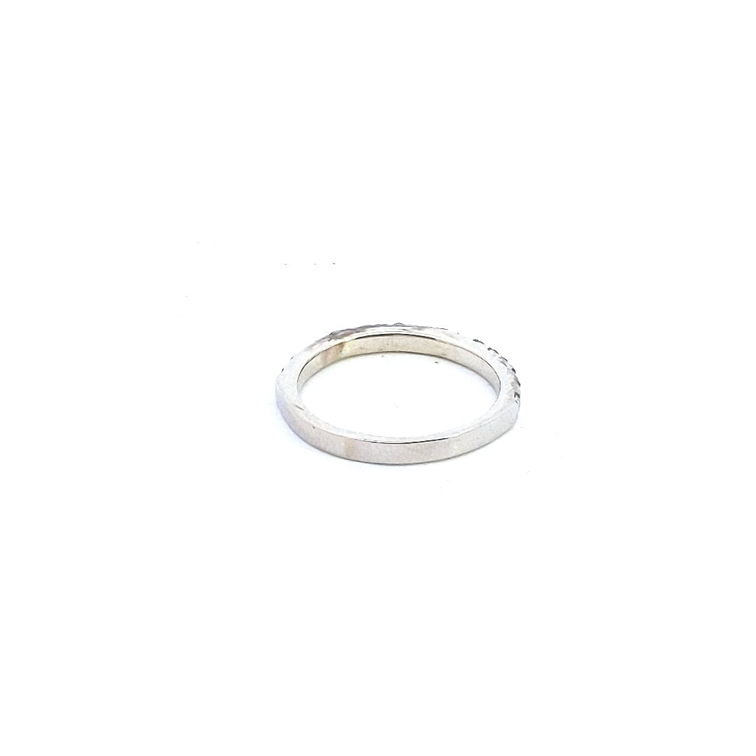 Estate $500 14K White Gold Diamond Half Wedding Ring