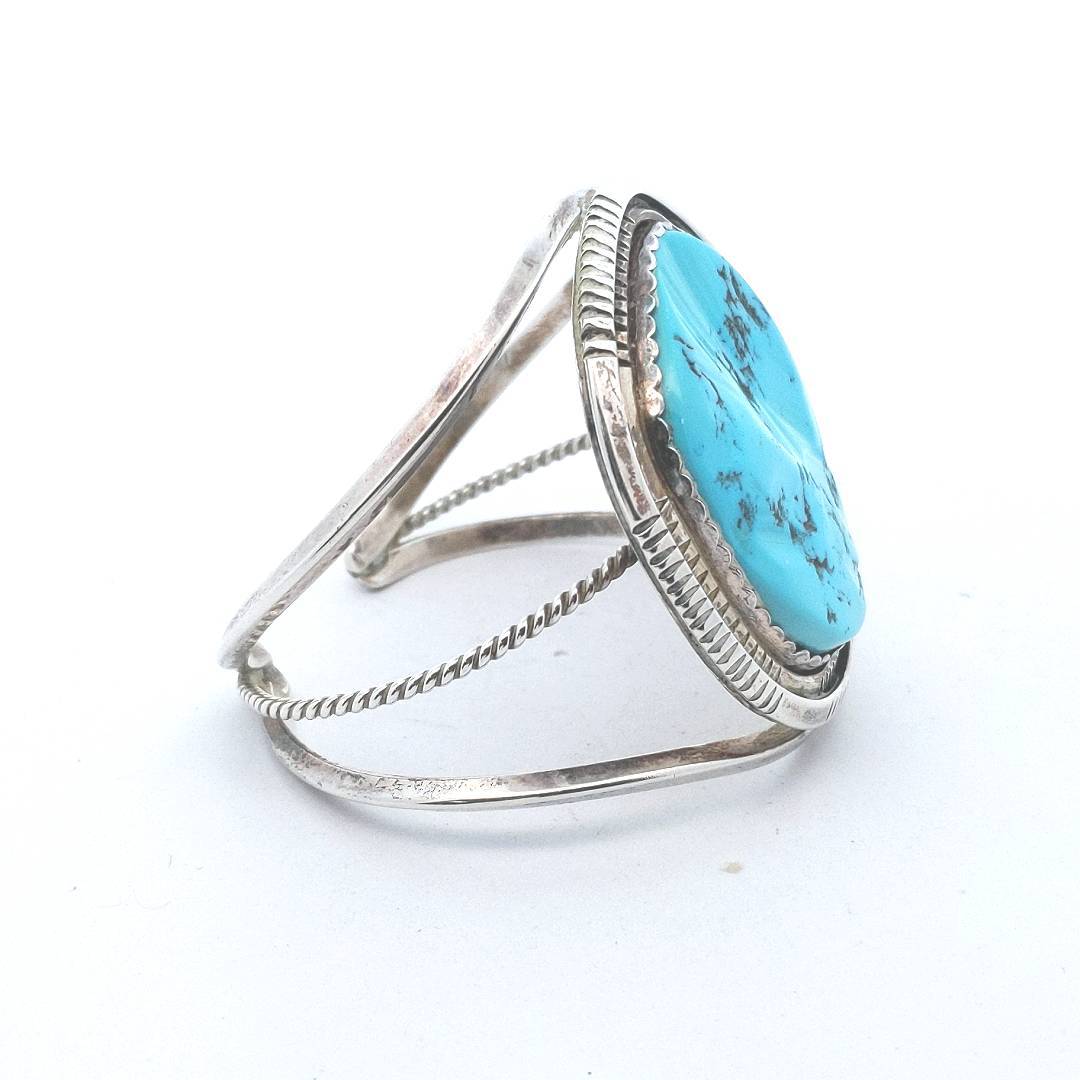 Vintage Sterling Silver Turquoise Cuff Bracelet