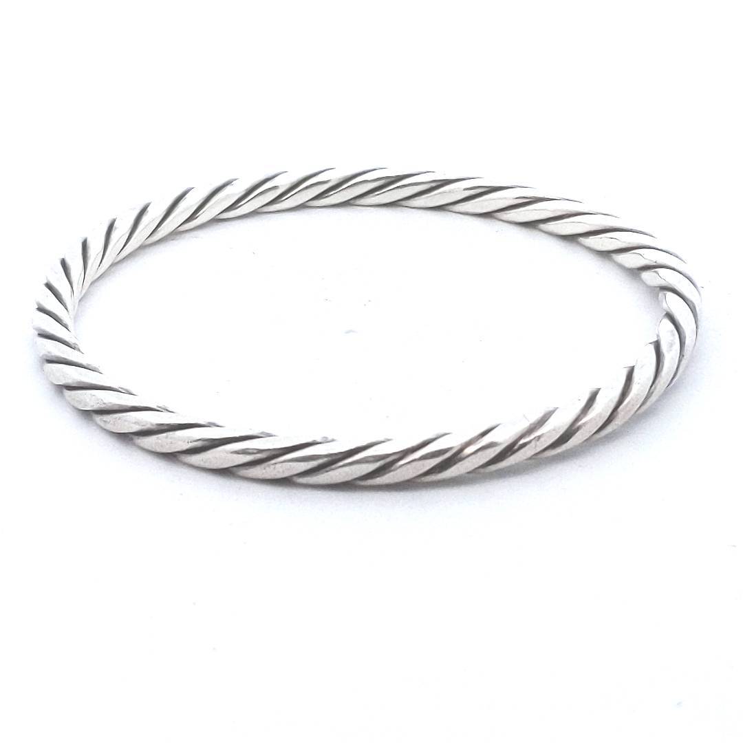 Designer $170 Randers Solvvarefabrik Twisted Bangle Bracelet Cuff