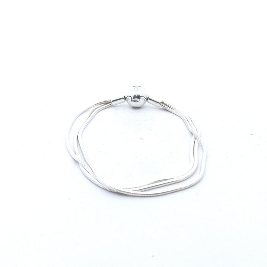 Designer $90 Pandora Sterling 3 Strand Bracelet