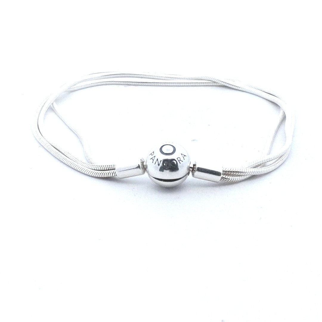 Designer $90 Pandora Sterling 3 Strand Bracelet