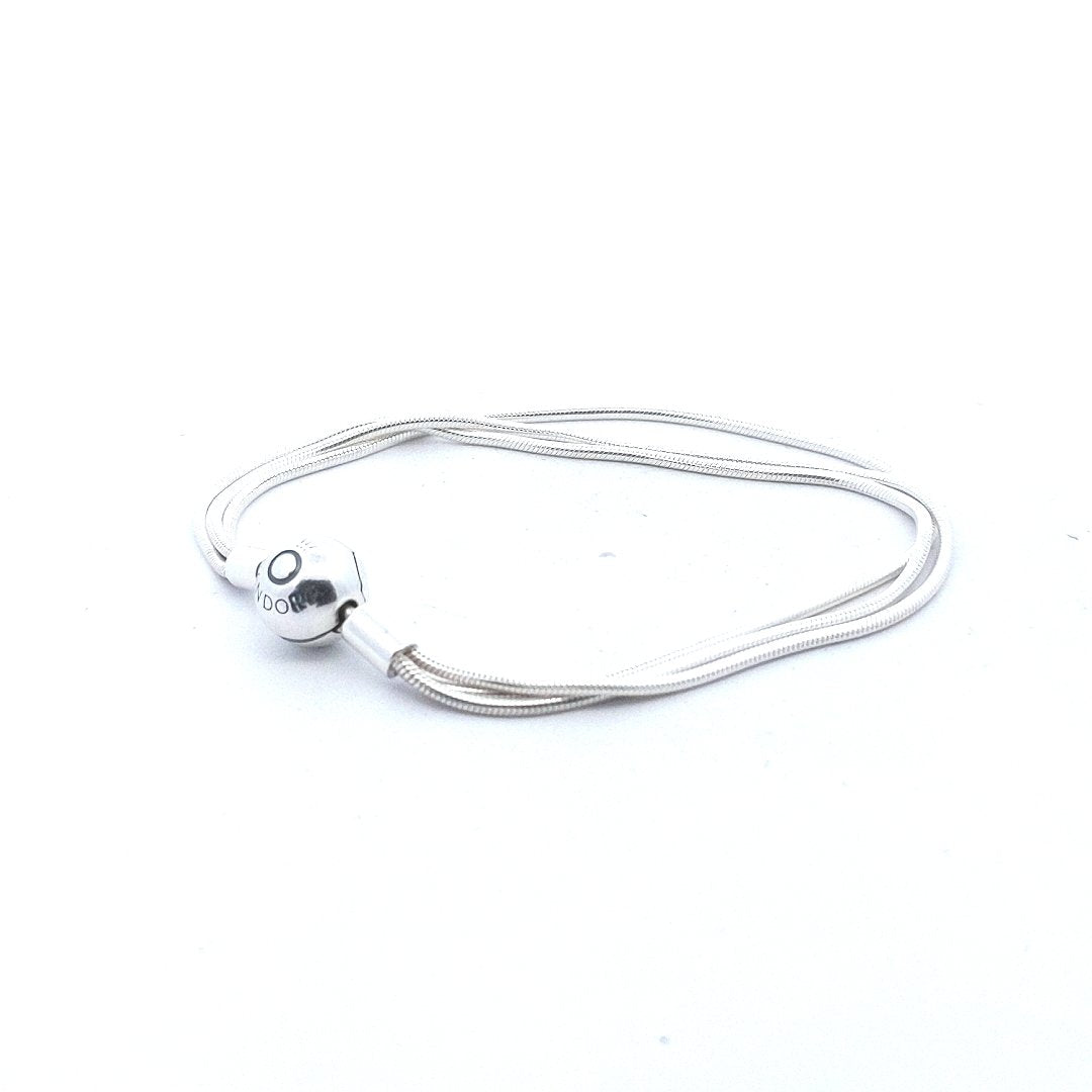 Designer $90 Pandora Sterling 3 Strand Bracelet