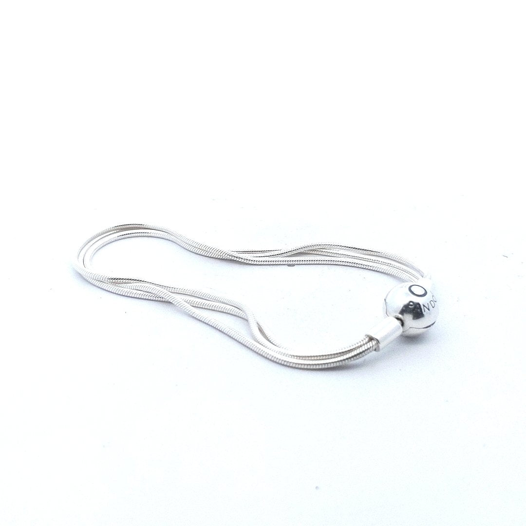 Designer $90 Pandora Sterling 3 Strand Bracelet