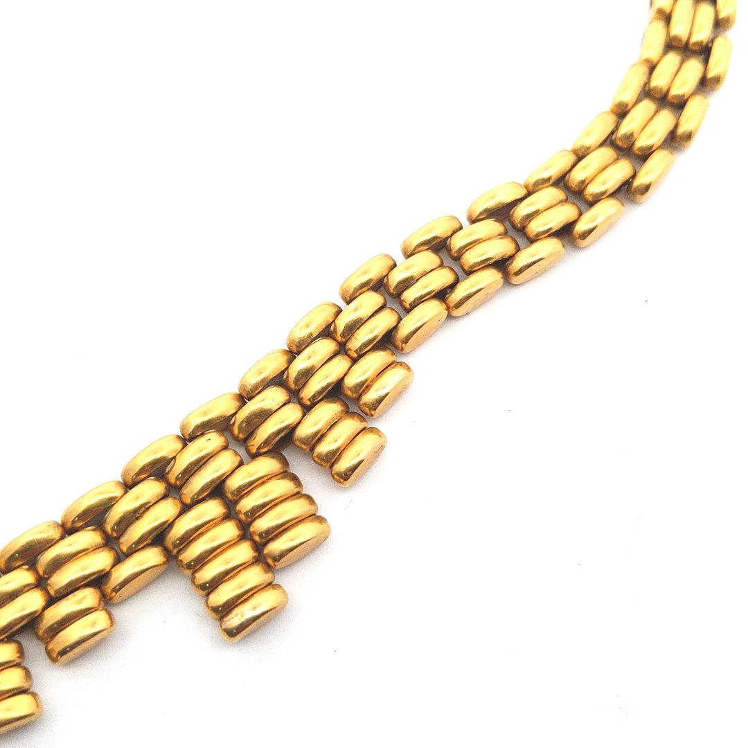 Vintage $3800 9K Yellow Gold Oval Link Fringe Necklace
